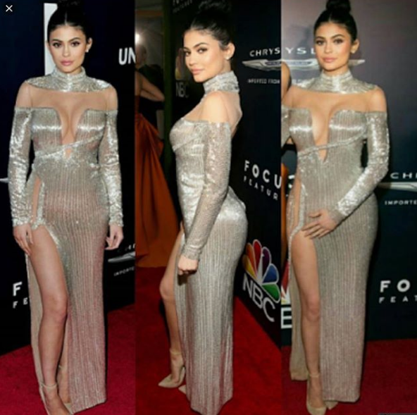 KYLIE JENNER: slayed the red carpet at the Golden Globes wearing Kiara Sky 'Nude Swings' color.